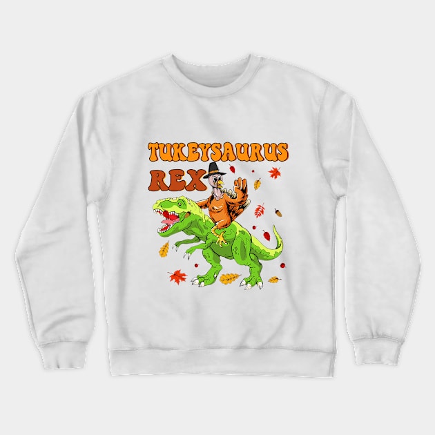 Turkeysaurus Rex Dab Turkey Dino Toddler Boys Thanksgiving Crewneck Sweatshirt by wfmacawrub